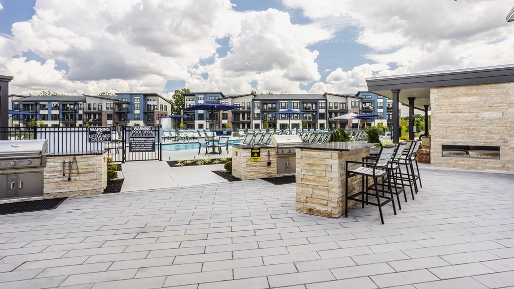Patio with Grilling Station at Upper Vue Flats, Dublin, Ohio