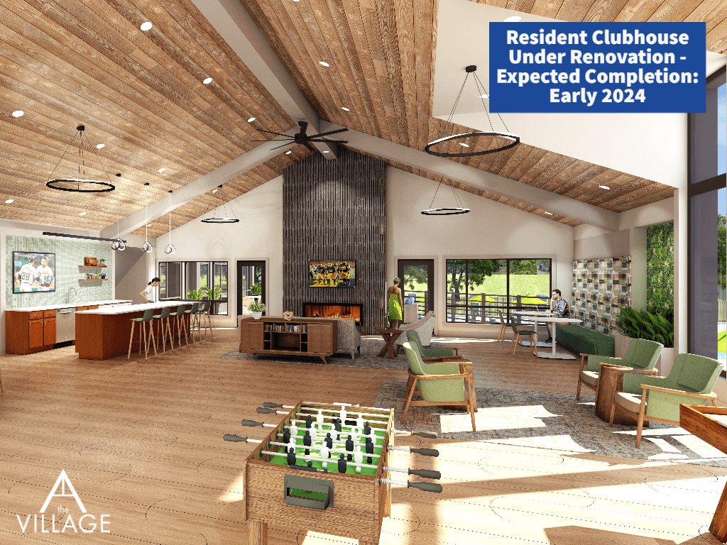 a rendering of the resident clubhouse at the residences at silver hill in wixom, mi at The Village Apartments, Wixom, 48393