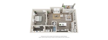 Oak 1 Bed 1 Bath Floor Plan at 24 at Bloomfield, Bloomfield Hills, 48304