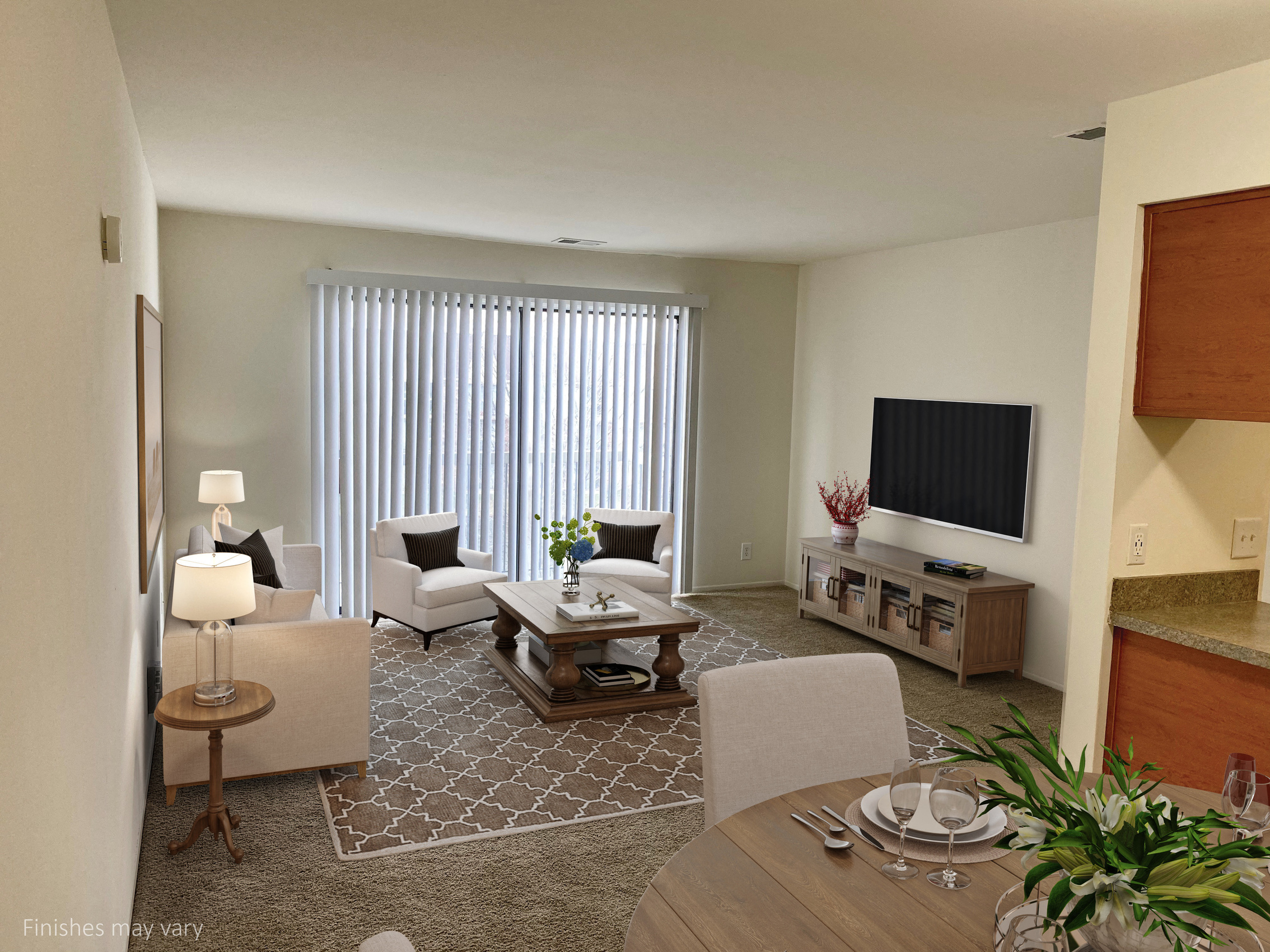 Violet Living Room at Stone Ridge Apartments, Wixom, MI, 48393