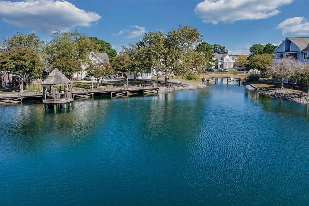 Lake near the apartments at WaterFront Apartments, Virginia Beach, VA, 23453