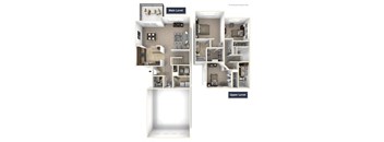 Yarrow - No Basement Floor Plan 3 BR 2.5 BA at Killian Lakes Apartments and Townhomes, Columbia, SC