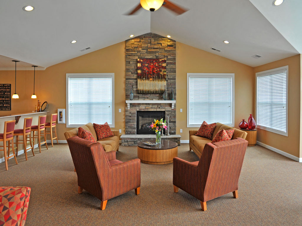 Clubhouse Fireplace Lounge at Killian Lakes Apartments and Townhomes, Columbia