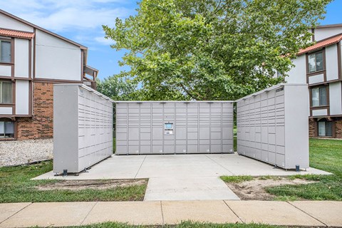Amazon Hub package lockers at Apple Ridge Apartments, Michigan, 49534