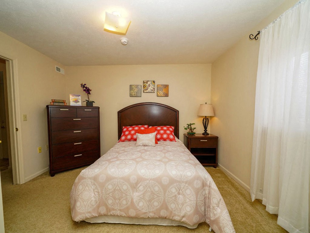Comfortable Bedroom at Autumn Lakes Apartments and Townhomes, Mishawaka, Indiana