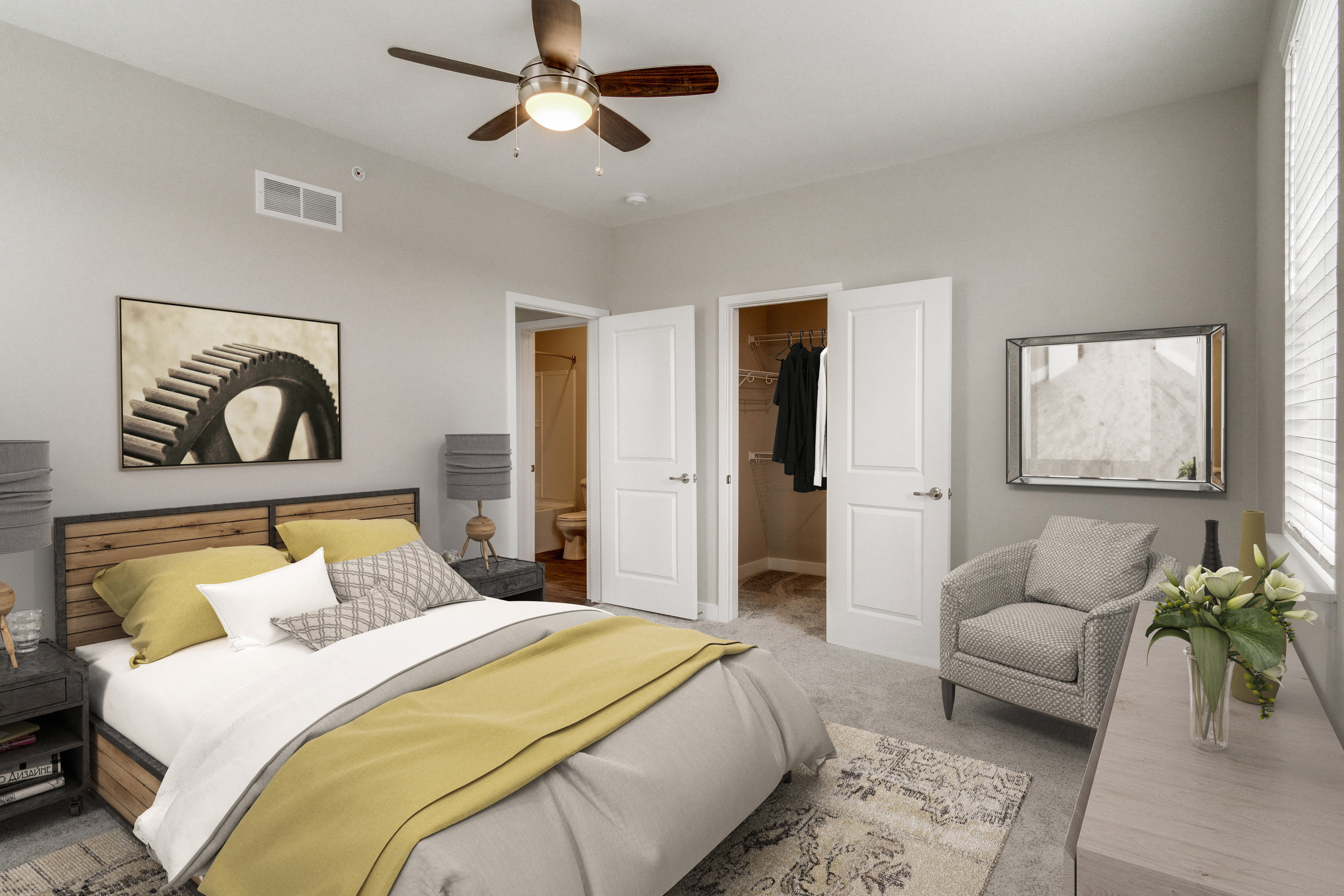 Large Comfortable Bedrooms With Closet at 24 at Bloomfield, Bloomfield Hills, 48302