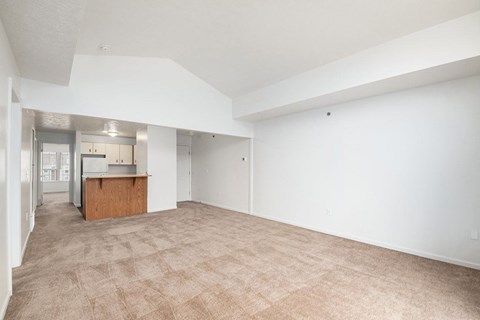 a living room with cathedral ceiling at Black Sand Apartment Homes in Lincoln, NE