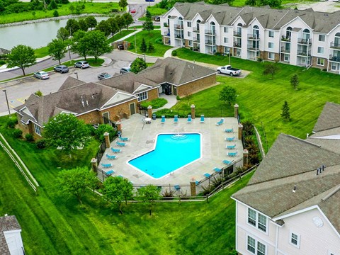 Aerial View Of Pool at Black Sand Apartment Homes, Nebraska, 68504