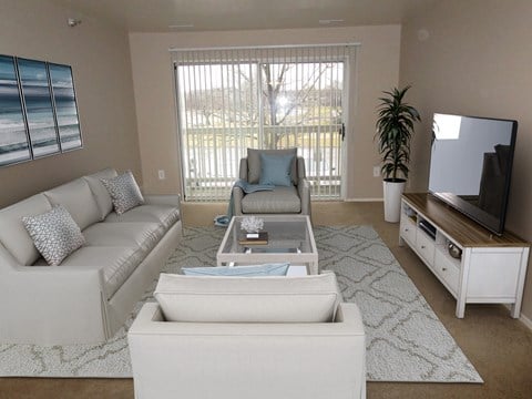 Two Bedroom Buckingham Layout Living Room at Windsor Place Apartments, Davison
