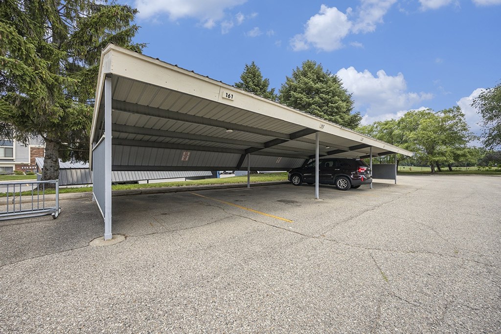 A reserved, covered carports at Byron Lakes Apartments, Byron Center, MI