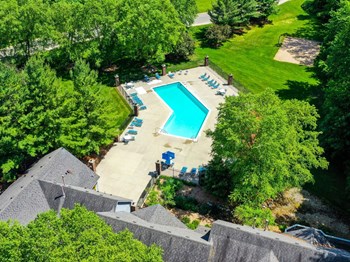 Aerial View Of Pool Aerial View Of Pool at Byron Lakes Apartments, Michigan, 49315 - Photo Gallery 4