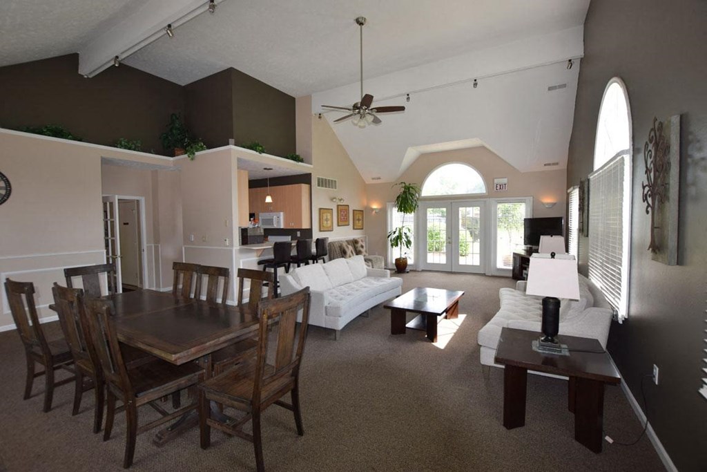 Clubhouse Dining and Lounge Areas at Canal Club Apartments, Michigan