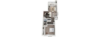 One Bedroom Traditional floor plan at Chase Creek Apartment Homes in Huntsville, AL