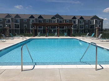 Nice Pergola on Large Sundeck Nice Pergola on Large Sundeck at Copper Creek Apartment Homes in Maize, Kansas - Photo Gallery 3
