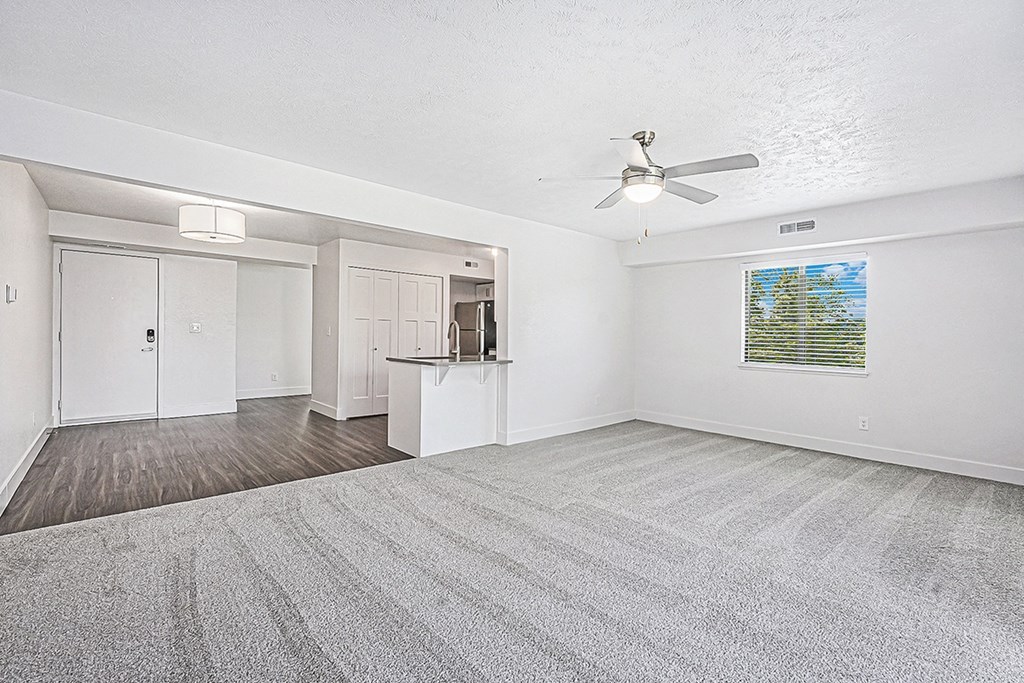 end living room leading to the kitchen at The Crossings Apartments, Michigan, 49508
