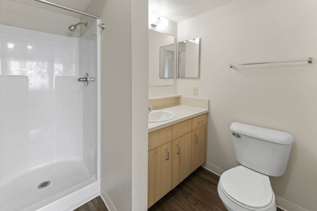 A second bathroom with a shower at Fieldstream Apartment Homes in IA 50023