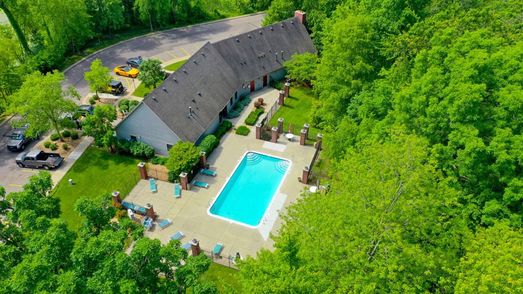 View of Pool with Large Sundeck at Glenn Valley Apartments, Battle Creek, 49015