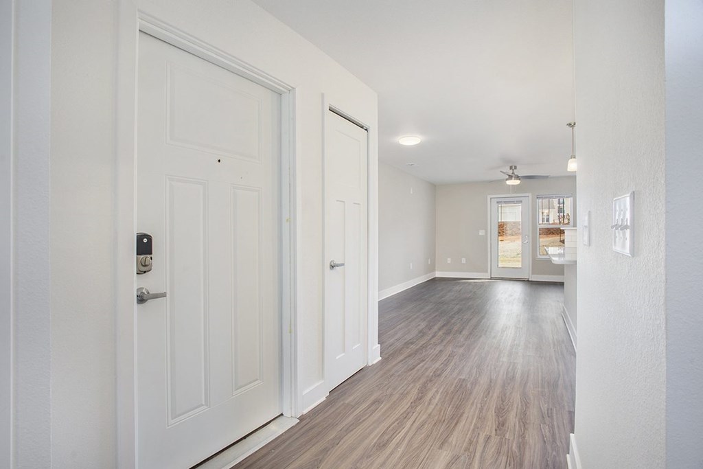 Hallway View at The Grove Apartment Homes, Lincoln, NE