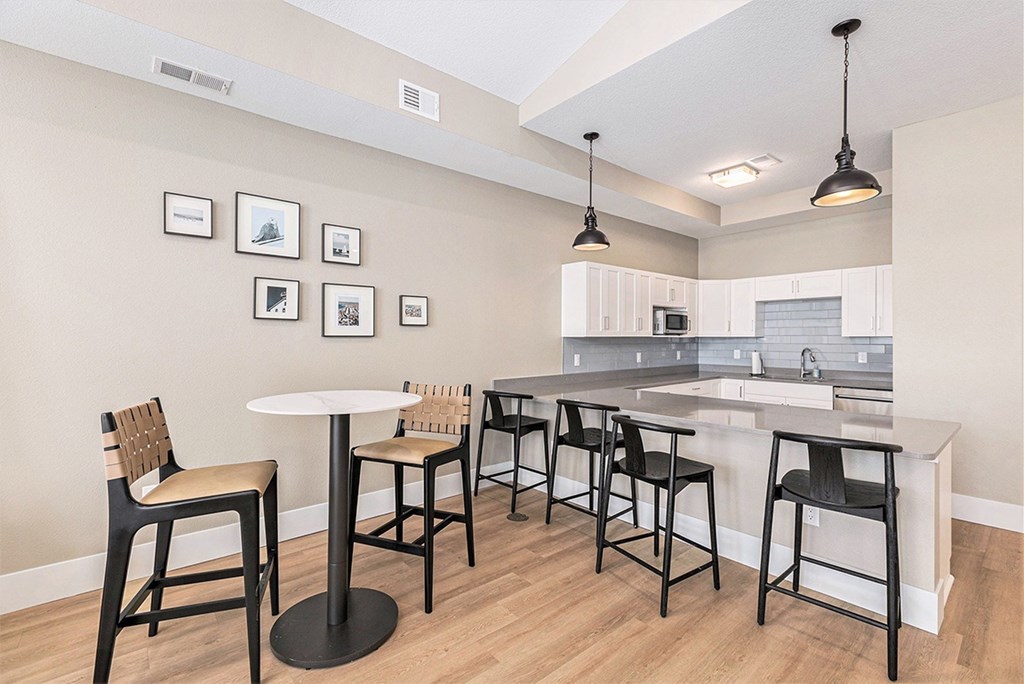 Clubhouse Kitchen at The Grove Apartment Homes, Lincoln, NE 68512