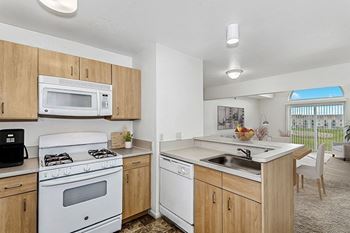 European-style Kitchen at Hunters Pond Apartment Homes in Champaign, IL