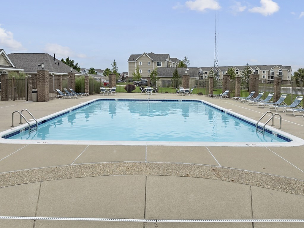 Huge Sundeck Surrounding Pool at Hunters Pond Apartment Homes, Champaign, IL