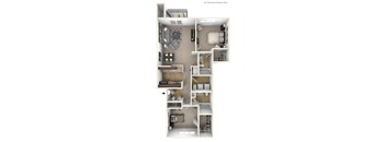 2-Bed/2-Bath, Huron Floor Plan