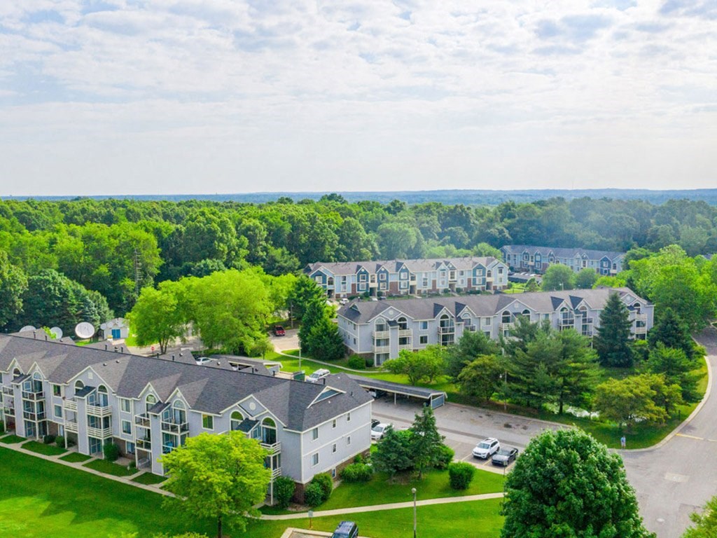 Aerial View Of The Community at Hurwich Farms Apartments, South Bend