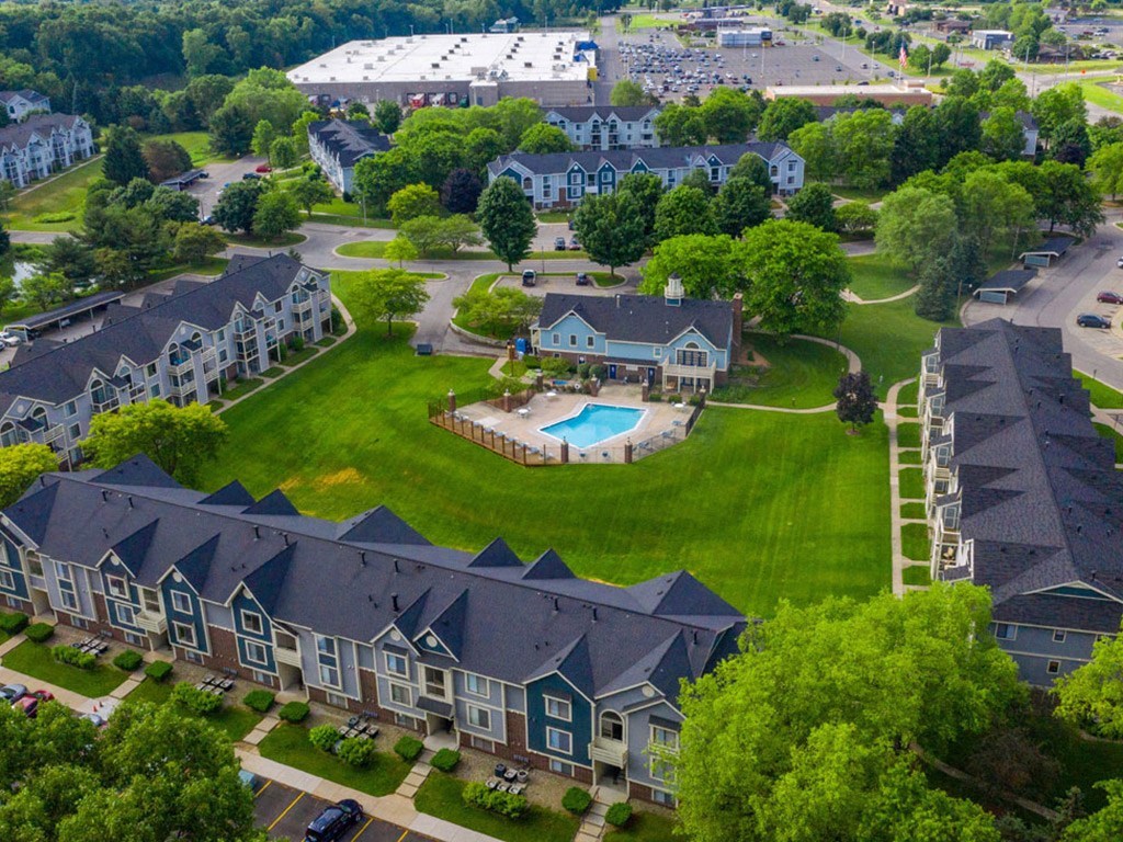Aerial View Of The Community at Hurwich Farms Apartments, Indiana