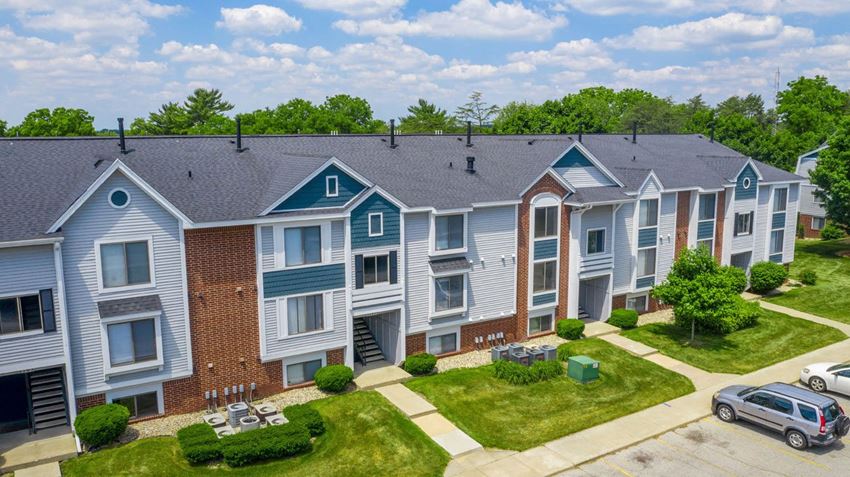 Aerial View Property Aerial View Property at Indian Lakes Apartments, Mishawaka, IN, 46545 - Photo Gallery