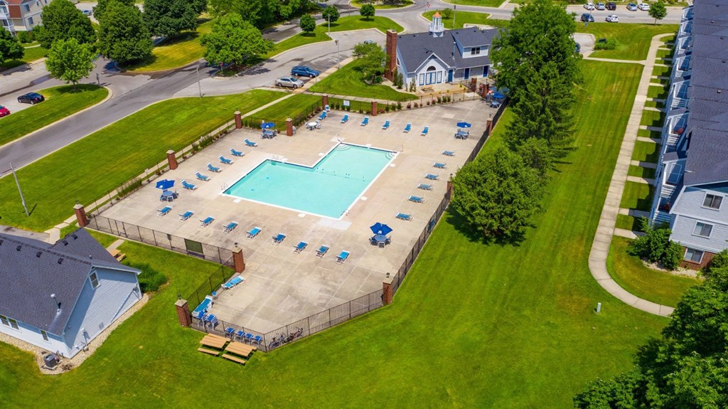 Aerial View Of The Swimming Pool at Indian Lakes Apartments, Indiana