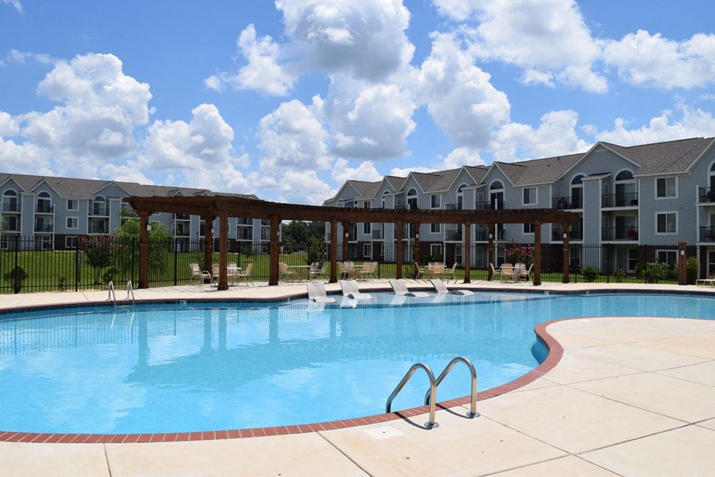 Swimming Pool with Pergola at Limestone Creek Apartment Homes, Madison, AL