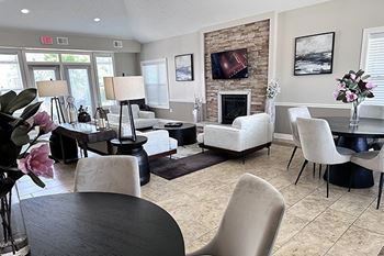 Clubhouse With Fireplace Wall at Lynbrook Apartments and Townhomes in Elkhorn, NE