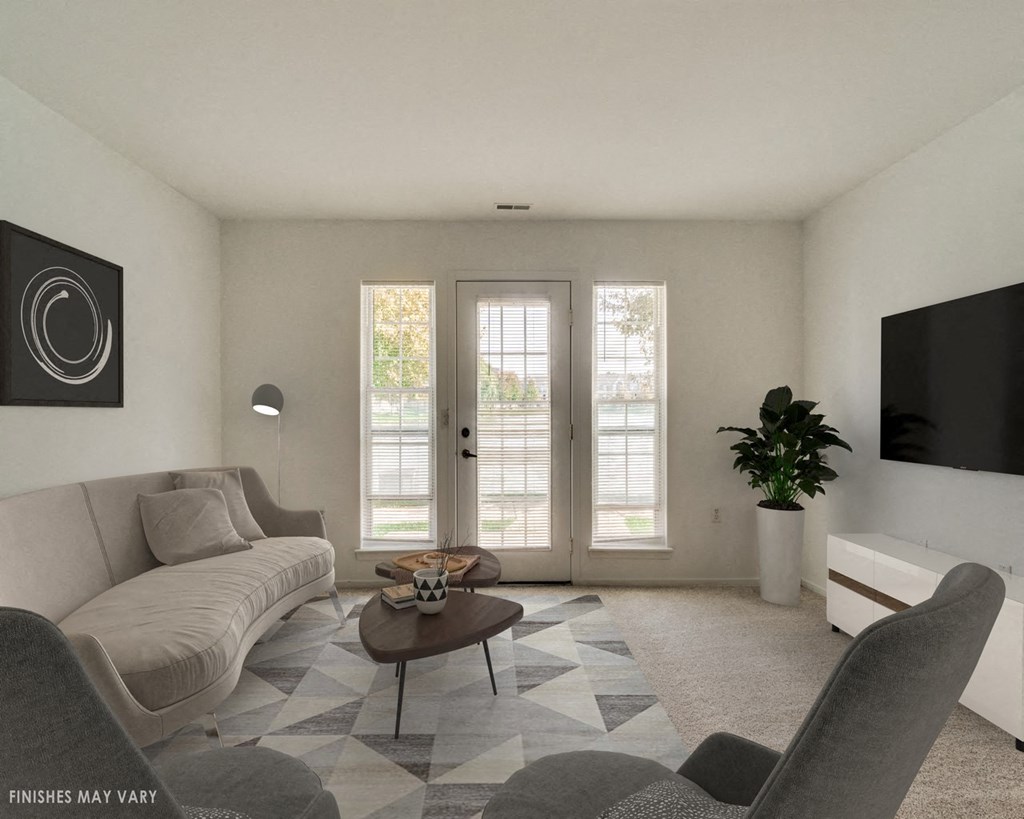 Malva Model Living Room at Northport Apartments, Macomb