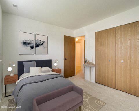 Malva Bedroom with Spacious Closet at Northport Apartments, MI