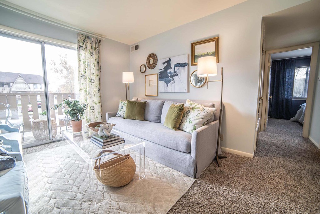 living room in a bedroom plus den unit. at Pheasant Run, Indiana, 47909