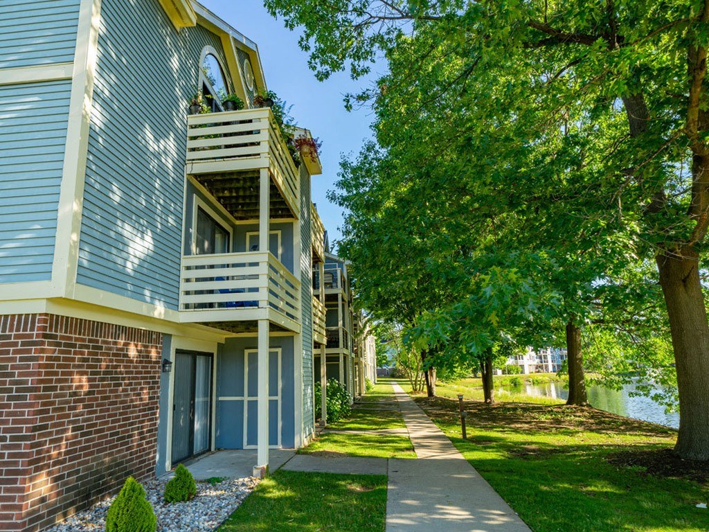 Balcony/Patio Community View at North Pointe Apartments, Elkhart, Indiana