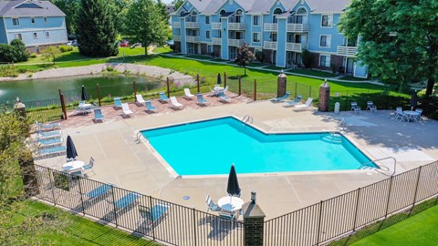 Lounge Chairs and Sundeck at North Pointe Apartments, Elkhart, IN