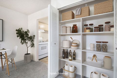 closet with shelves at Old Farm Apartments, Elkhart, 46517