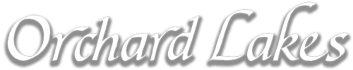 The image shows the text "Orchard Lakes" in a stylized font.