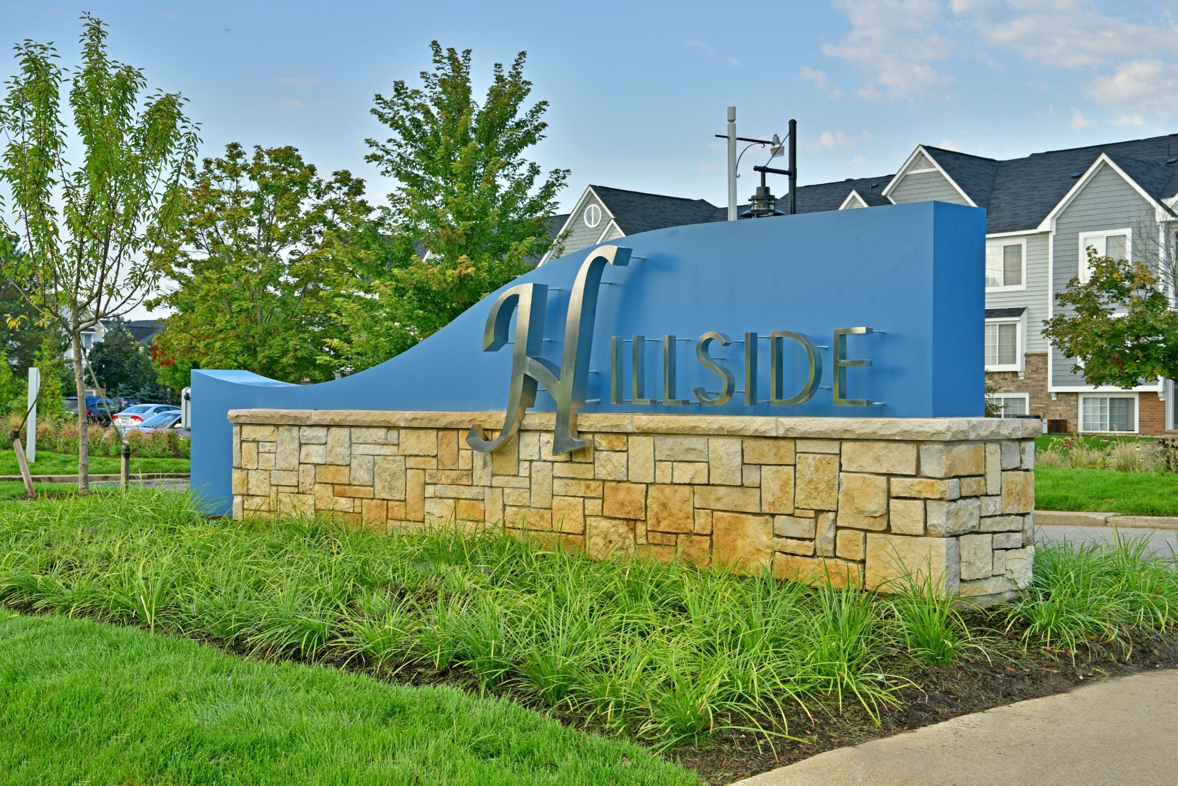 Property Entrance Sign at Hillside Apartments, Wixom