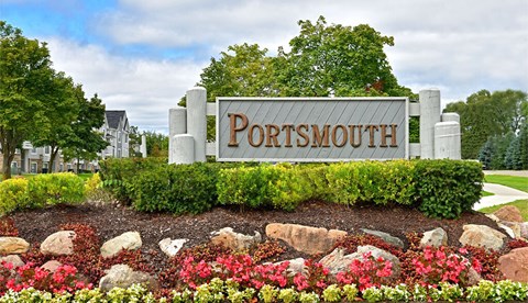 Property Entrance Sign at Portsmouth Apartments, Novi