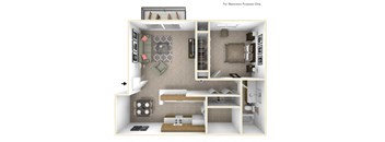 BH Bluebell Floor Plan at Beacon Hill and Great Oaks Apartments, Rockford, 61109