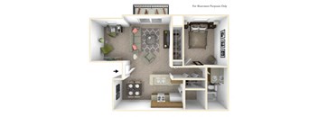 BH Bluebell Deluxe Floor Plan at Beacon Hill and Great Oaks Apartments, Rockford, Illinois