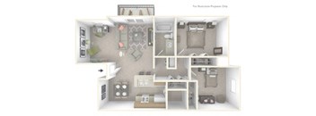 BH Daffodil Deluxe Floor Plan at Beacon Hill and Great Oaks Apartments, Rockford