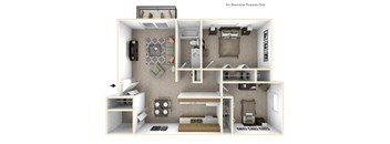 BH Dahlia Floor Plan at Beacon Hill and Great Oaks Apartments, Rockford, 61109