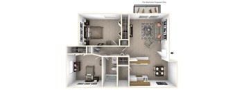 BH Iris Floor Plan at Beacon Hill and Great Oaks Apartments, Illinois, 61109