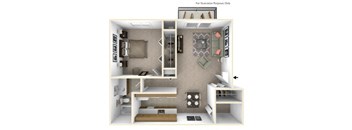 BH Magnolia Floor Plan at Beacon Hill and Great Oaks Apartments, Rockford, IL