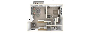 Orchid Floor Plan at Beacon Hill and Great Oaks Apartments, Rockford