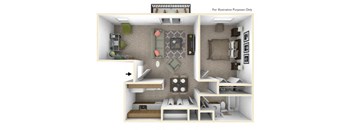 BH Primrose Deluxe Floor Plan at Beacon Hill and Great Oaks Apartments, Rockford, IL, 61109
