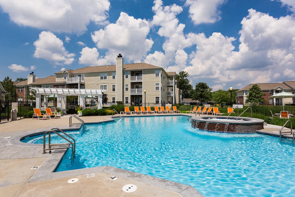 take a dip in our resort style swimming pool at Latitudes Apartments, Indianapolis, Indiana